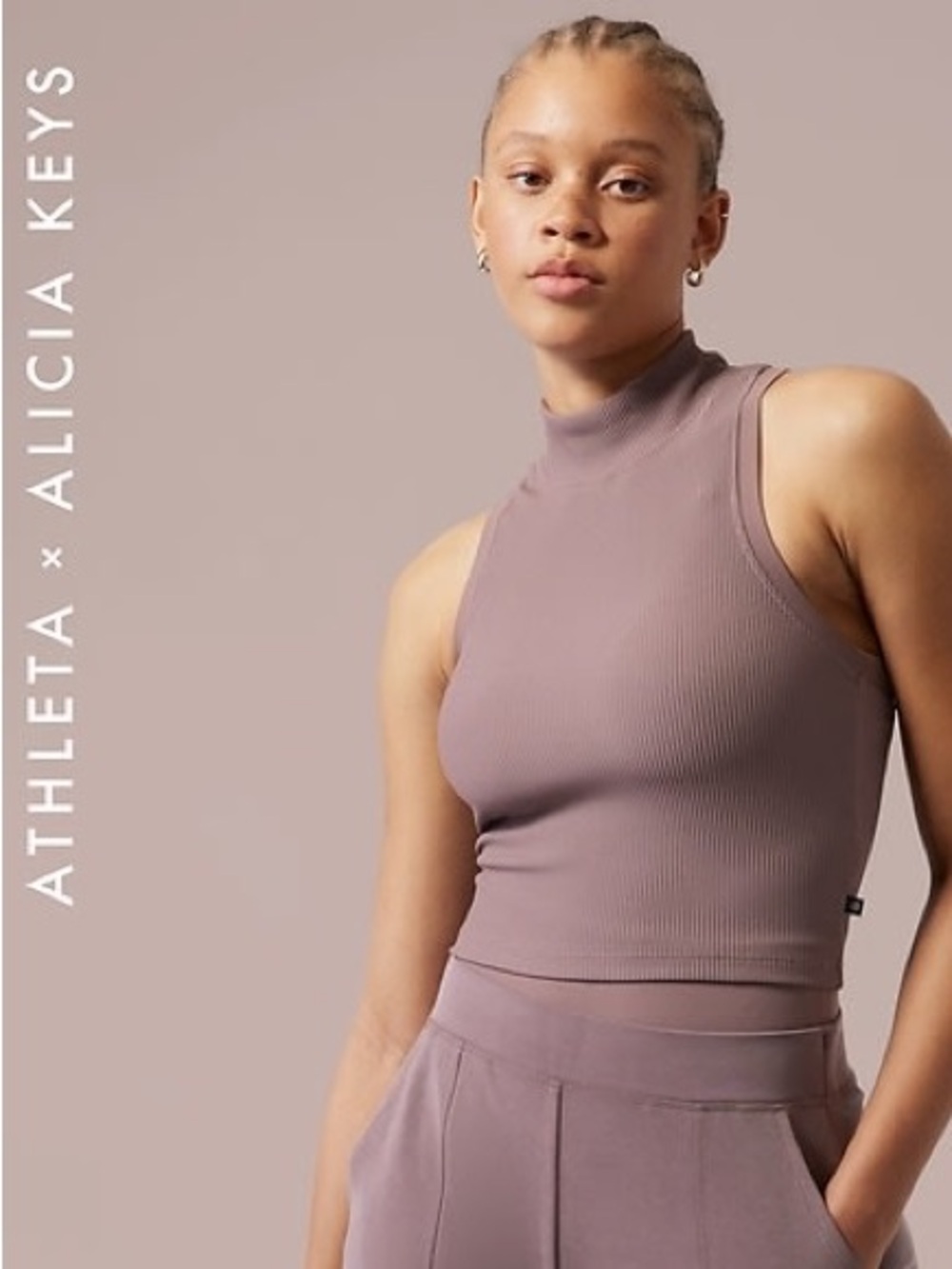 Athleta x Alicia Keys Rib Crop Top